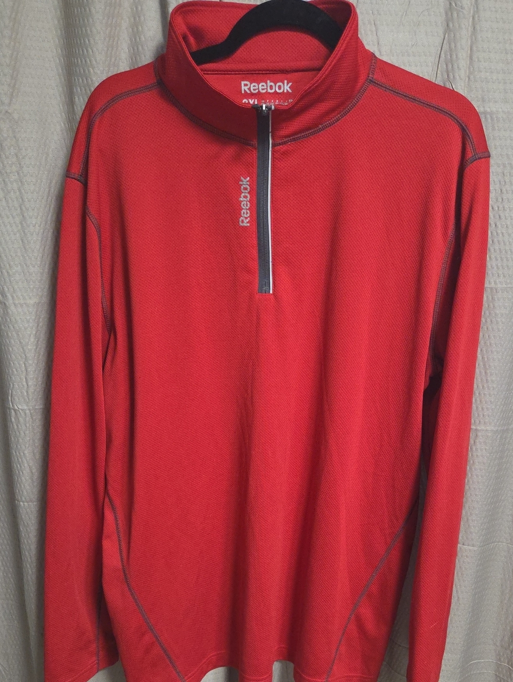 Reebok Red Long-Sleeve Quarter Zip Pullover SIZE XXL